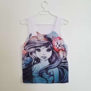 Ariel little mermaid dreamy print tank top